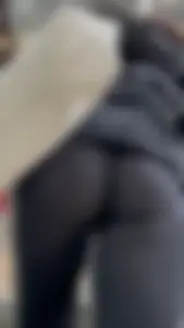Tight And Jiggly College Girl In Black Leggings