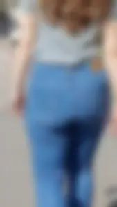 Nicely shaped girl in tight blue jeans (OC)