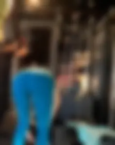 Gym Girl Bending Over in Blue Leggings (OC and GIFS)
