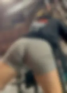 Tight Grey Gym Shorts (Crazy Vpl and Bends Over)