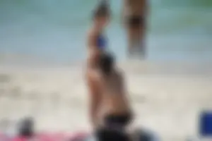 Sexy ass girl with a perfect body in her bikini on the beach