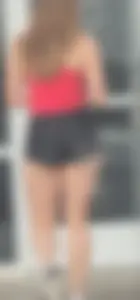 TIGHT WHITE ASS; BLACK SPANDEX SHORTS