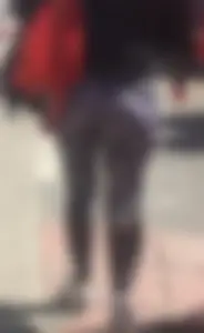 Hottie with a nice ass walking in patterned leggings