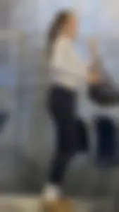 Skinny And Tight College Girl In Blue Leggings Bends Over For Me (Upshots)