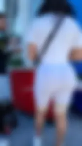 Latina with huge ass in white spandex shorts