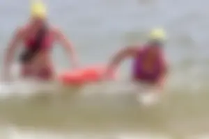 Lifeguard tournament girls on the beach