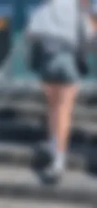 Perfect petite blonde ass and legs in short green spandex. OC