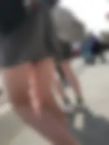 Two Teen Girls in Matching Shorts With Slim Legs on the Crosswalk Large Creepshots Gallery