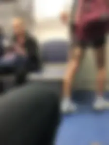 Girl in Shorts and White Socks Subway Train Candid - Hot Legs
