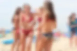 Lifeguard tournament girls on the beach