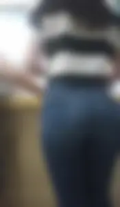 Girl with perfect body and incredible butt in blue jeans [OC]