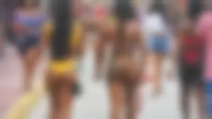 Two sexy ass black girls in thongs posing for the camera