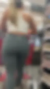 Amazing ass on shopper in leggings