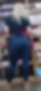 Ass in Blue Tight Jeans Supermarket Candid Shots