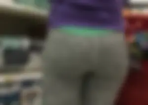 Blonde milf in grey leggings with a nice ass at Target