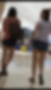 2 friends in jean short shorts OC!