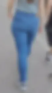 Nicely shaped girl in tight blue jeans (OC)