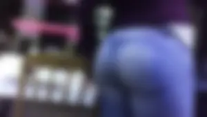 Big booty Latina lady in tight jeans with a round ass