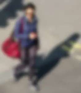 Brunette lady in leggings out walking