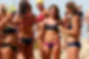 Lifeguard tournament girls on the beach