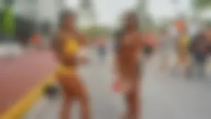 Two sexy ass black girls in thongs posing for the camera