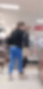 Amazing tight little ass in blue leggings!