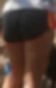 Ass in Spandex Shorts Closeup