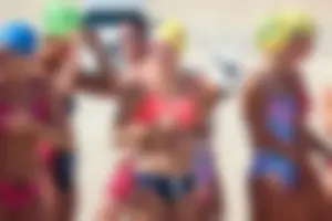Lifeguard tournament girls on the beach
