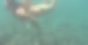 Bikini babe filmed underwater and washing off in sexy little bikini