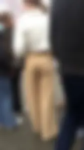 Cute teen ass at funfair