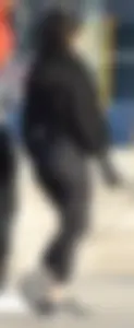 Brunette walking in leggings with a thick booty and showing some camel toe