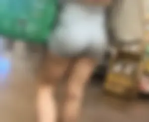 Blonde with fantastic ass and thighs in grey shorts (OC)