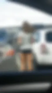 Nice Small Ass in Mini Shorts and Skinny Legs on the Parking Lot Creepshot