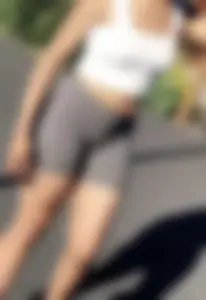 Hot Candid Photo of a Girl in a Top And Tight Spandex Shorts on the Street, A Nice Creepshot