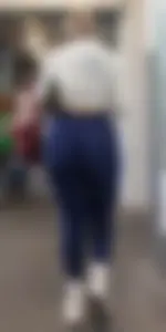 Breathtaking blonde German bimbo PAWG (BBL?) in navy leggings