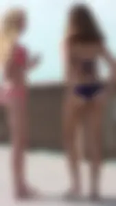 Couple of skinny candid teens in swimsuits creepshots