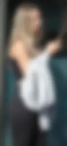 Blonde teen in black leggings, her sweater ruined my fun