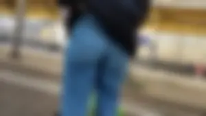 Tight Jeans at the Trainstation + Bending Over