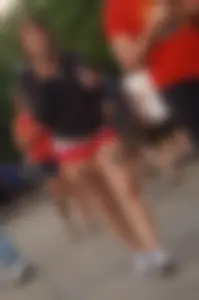 Hot chubby girl in mini shorts with tattooed legs street creepshots