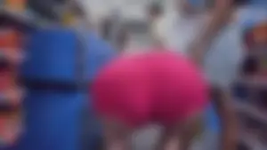 Tall College Chick w/ Wedgie In Tiny Pink Shorts (OC)