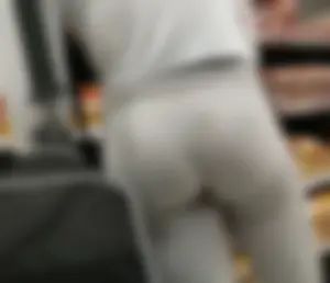 Asian babe in gray leggings