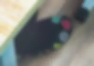 Teen College Student's Feet in Colorful Flats And Socks Closeups in Various Classrooms