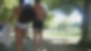 Girl with a nice ass in wet white bikini bottom