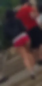 Hot chubby girl in mini shorts with tattooed legs street creepshots