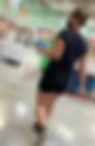 Sexy candid white chick with a nice ass and vpl in spandex shorts