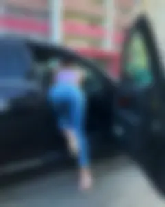 Girl with Big Booty Getting into a Car in Tight Jeans Creepshot
