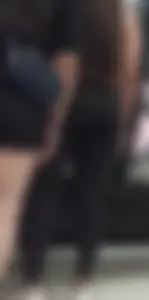 Two fitness girls  in black shorts and leggings in the supermarket [OC]