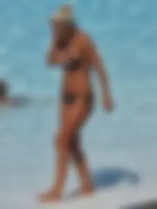 Classy blonde bikini milf lounging at the pool with her sister [088]
