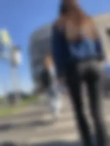 Candid Girl With a Perfect Ass in Tight Black Jeans Street Crosswalk Creepshots Collection