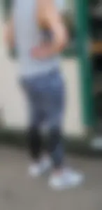Girl with a nice ass in patterned leggings